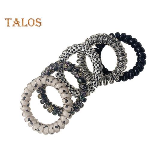 5Pcs Small Spiral Hair Coils High Elastic Ponytail Holder Women Adjustable Phone Cord Hair Ties Versatile Scrunchie Hair Accessories