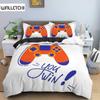 Game Duvet Cover Set Full Microfiber Gaming Bedding Set 3pcs for Kids Boys Girls Video Games Comforter Cover Gamepad Quilt Cover