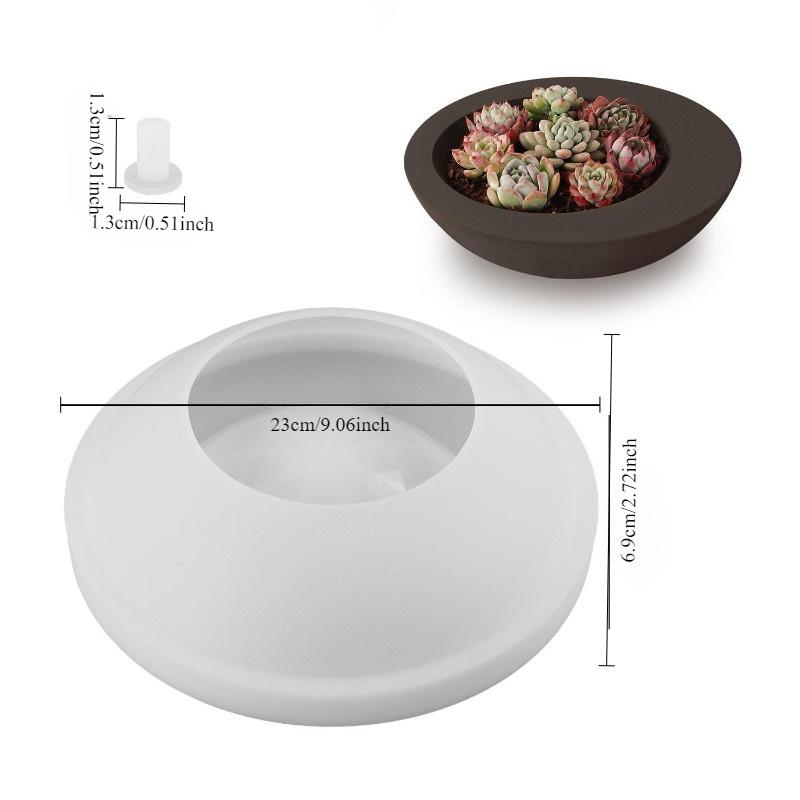 Round Flower Pot Silicone Mold Succulent Flowerpot Eggshell Candle Cup Storage Jar DIY Concrete Cement Planter Mould Home Decor LS