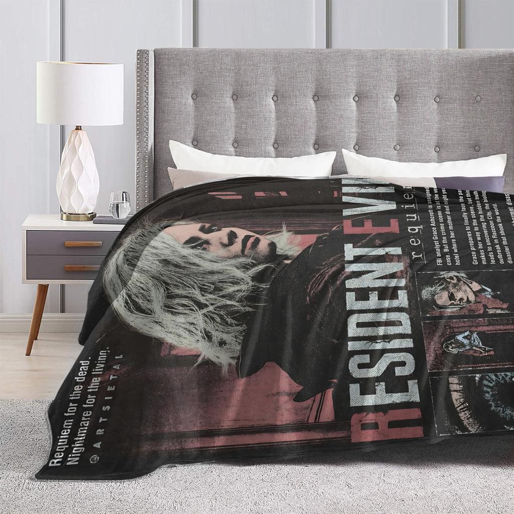 Soft Blankets Travel Office Leon Kennedy Resident Evil Throw Blanket Flannel Bedspread For Living Room Fashion Sofa Bed Cover
