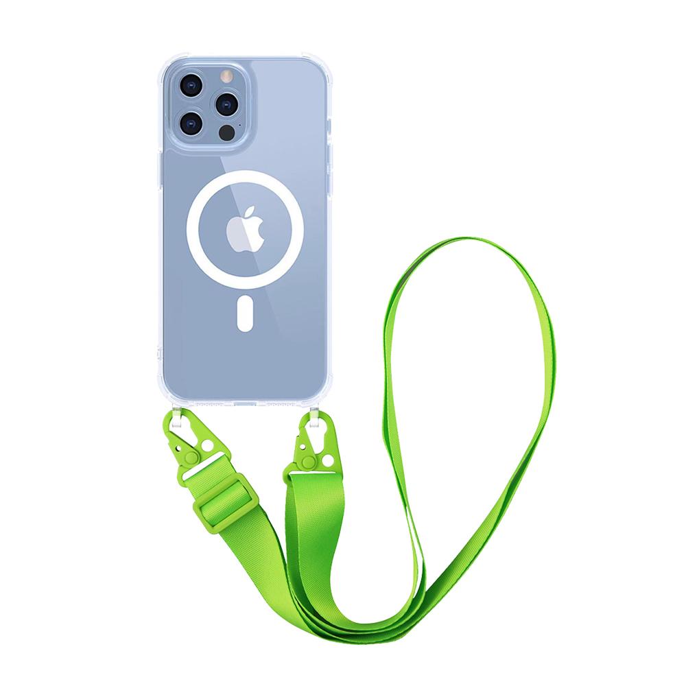 For Magsafe Magnetic Wireless Charging TPU Clear lanyard Crossbody Phone Case For iPhone 12 13 14 15 16 Pro Max