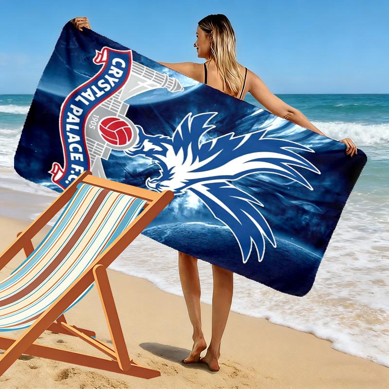 Serviette de plage imprimée Crystal Palace, Grande serviette douce à séchage rapide pour la plage, le camping, la natation