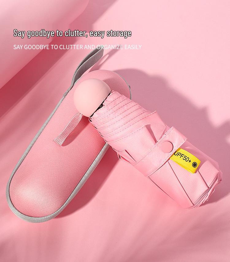 Women's 5-Fold Mini Sun & Rain UV Protection Umbrella – Ultra-Light & Dual Use