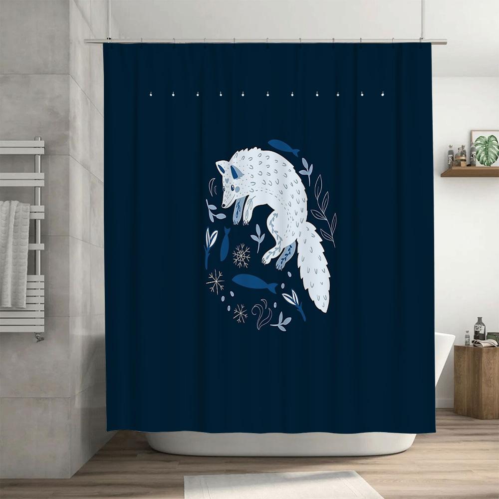 Fox Forest Shower Curtain Woodland Animals Nature Bathroom Decor Rustic Home Decor Vintage Shower Curtain Farmhouse Style Washab