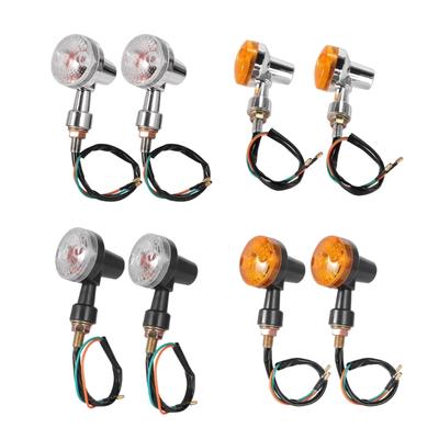 Retro Round Turn Light For Motorcycles Waterproof ABS Construction High Brightness LED Fitment