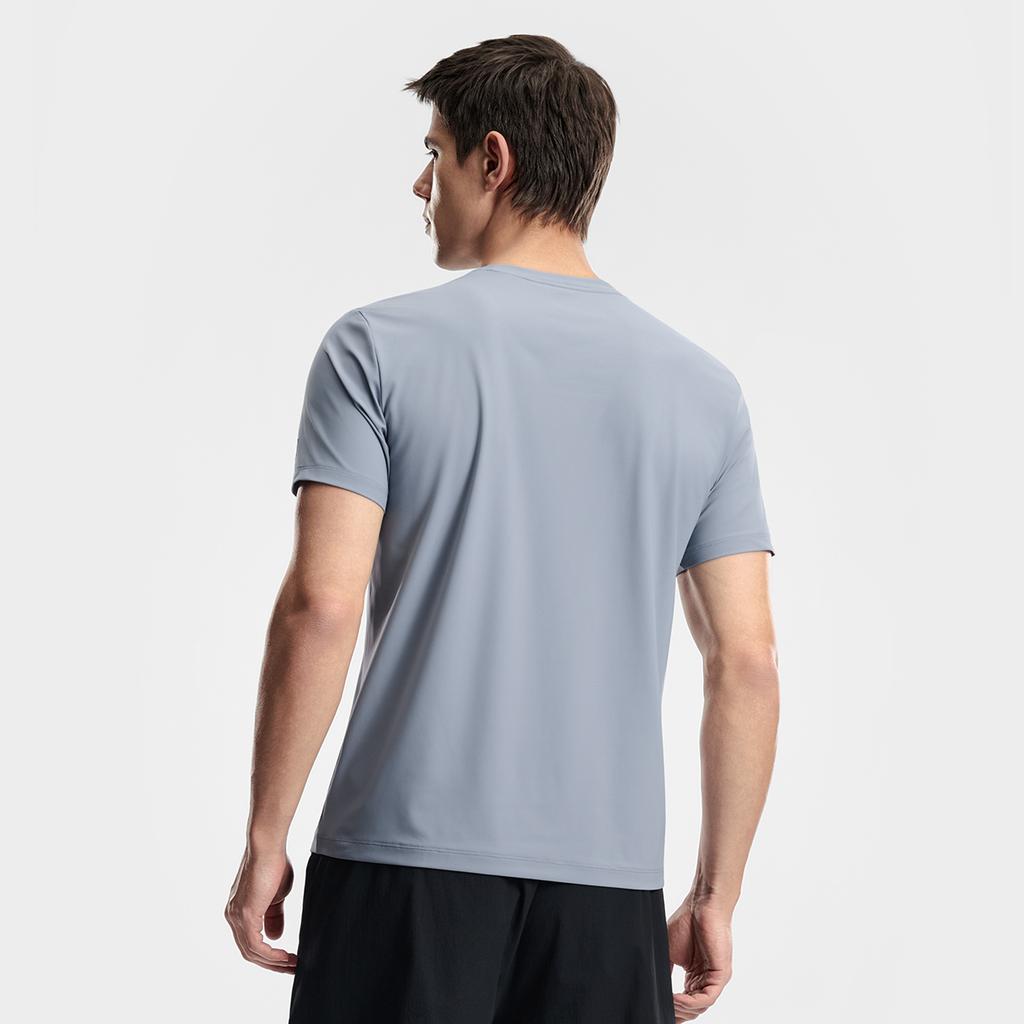 Fila Fitness Fashion Simple Sports Training Comfortable Knitted Short Sleeve T-Shirt Men Tops Iron-Blue A51M621102FDB