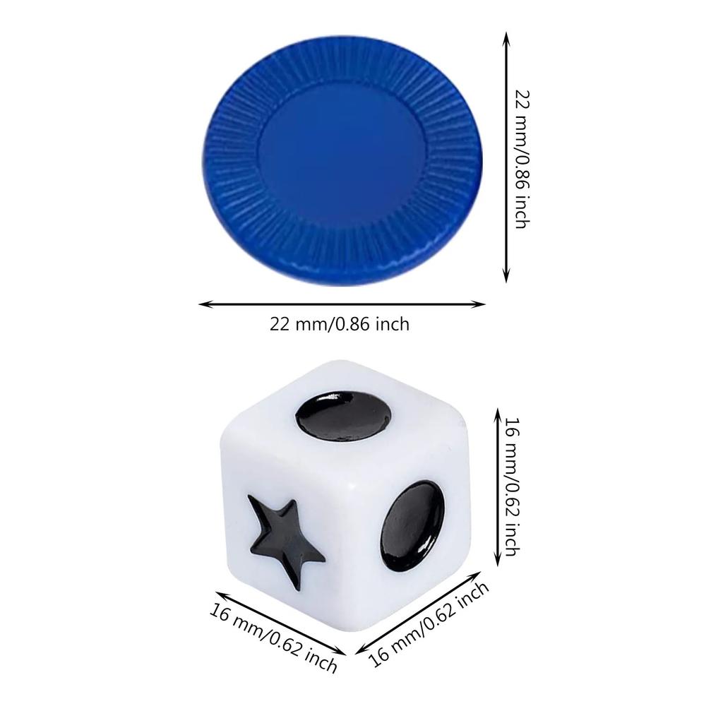 27Pcs Left Right Center Dice Game Set – 3 Dice + 24 Chips, Fun Interactive Party Game For Family, Picnic & Outdoor Activities