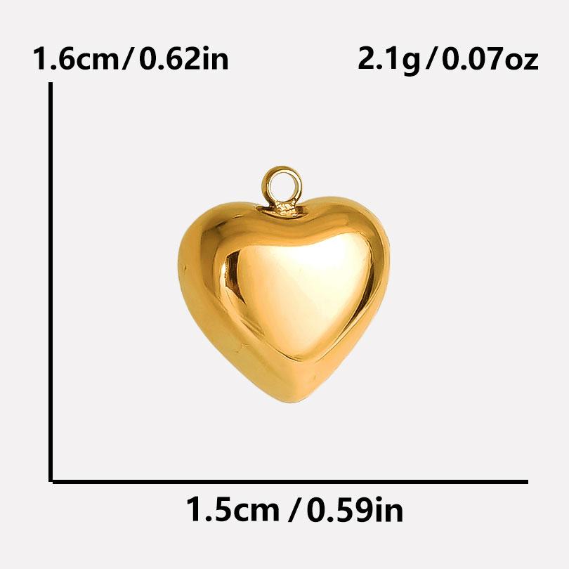 3pcs Gold/Silver Color Love Stainless Steel Heart Charm Pendants For Jewelry Making Supplies Handmade Earring Necklace Materials