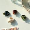 Trendy Colorful Water Drop Stone Ring, Beige/Olive/Black/Burgundy, Gold Trim, Chunky Glossy Design, Fashion Statement Jewelry