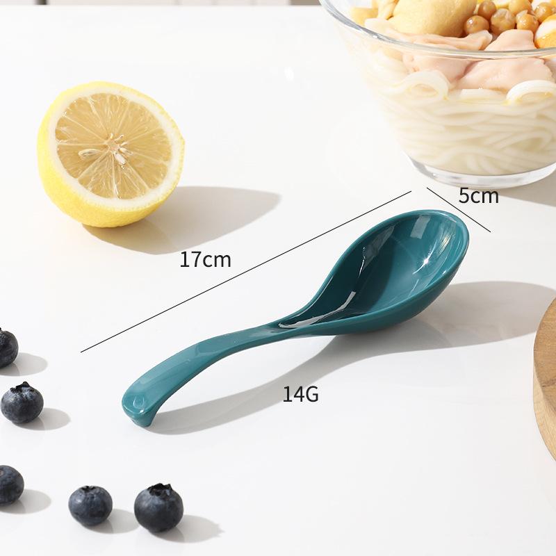 Spoon - Household High-temperature Resistant Anti-drop Clear Soup Deep-mouth Ramen Spoon, Rice Noodle Long-handled Plastic Soup Spoon