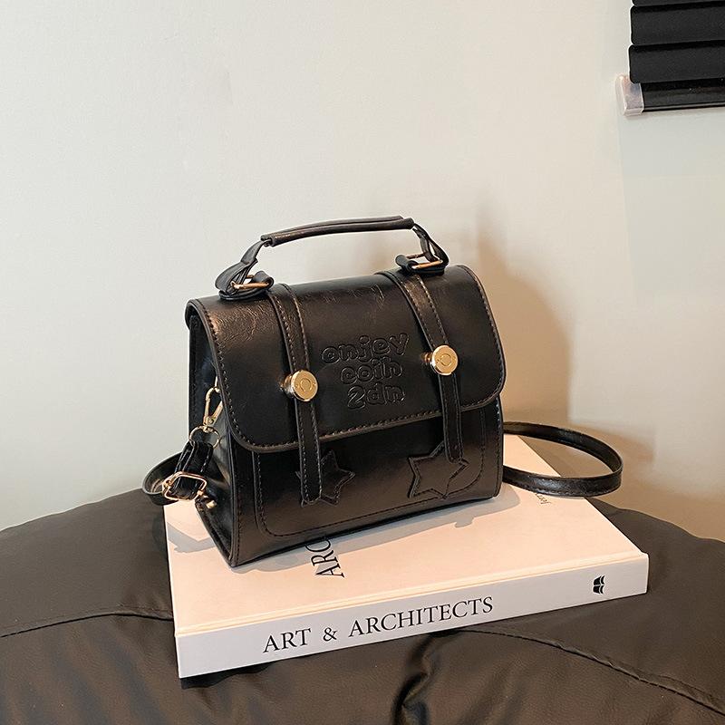 

Foreign style retro small bag, foreign style 2025 new women s bag popular solid color messenger bag fashionable portable small square bag чёрный