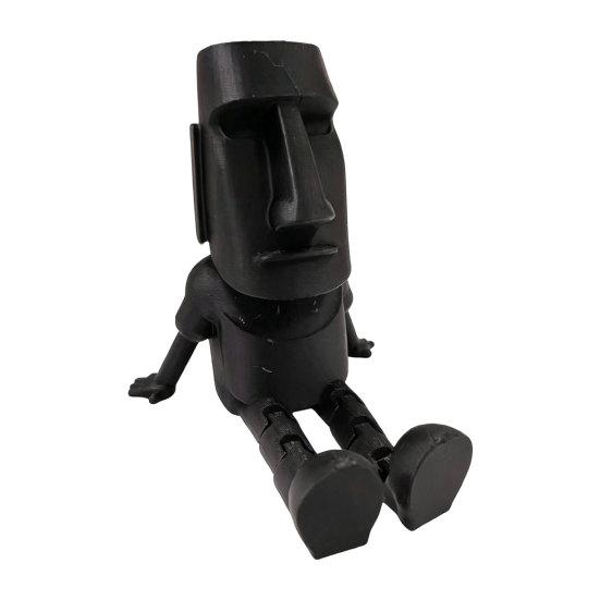 3D Printed Moai Statue Action Figure Movable Joints Articulated Easter Island чёрный