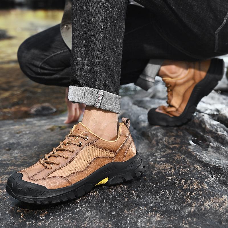 Pánské outdoorové boty 2025 podzim a zima nové sportovní a volnočasové boty s taškou, kulatou špičkou, silnou podrážkou, prodyšné, protiskluzové, horolezecké boty velké velikosti