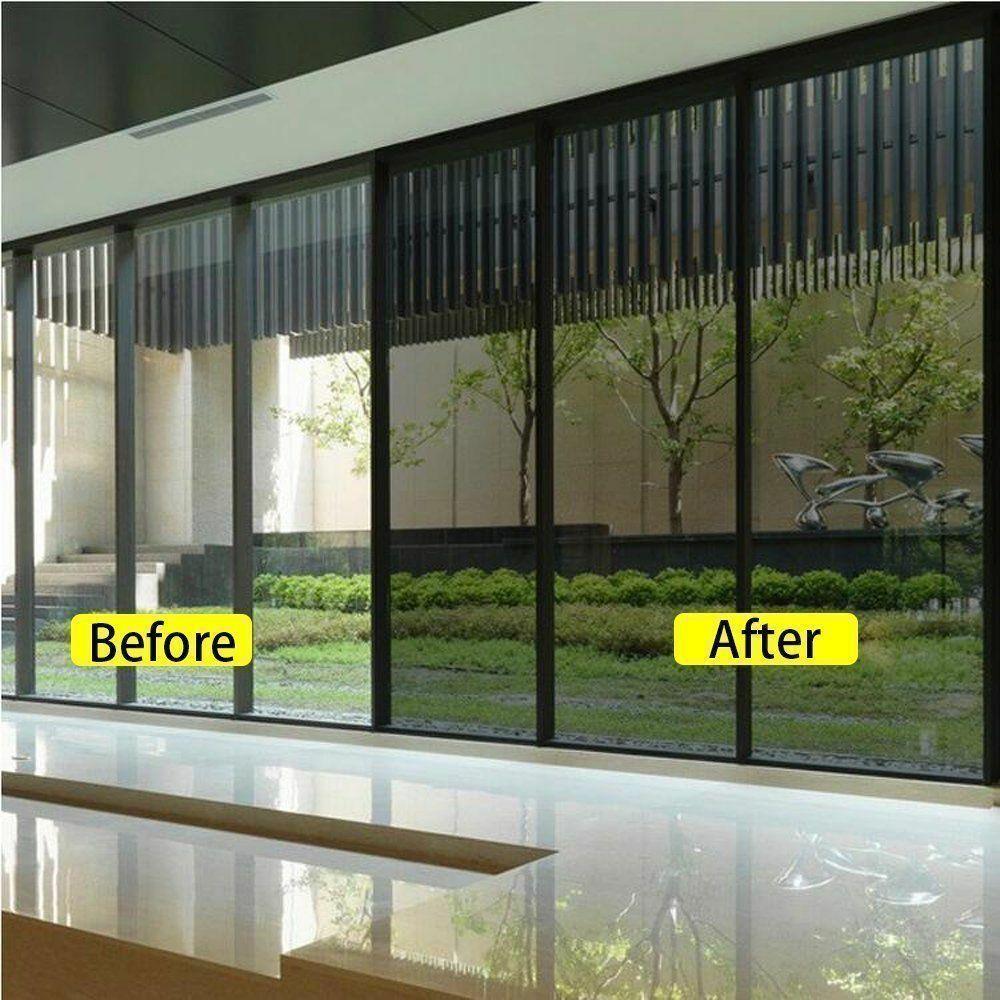 12"x39" Smart Privacy Film UV Block One-Way Mirror for Home Office Living Room with IR Rejection Energy Saving Window Tint Cuts