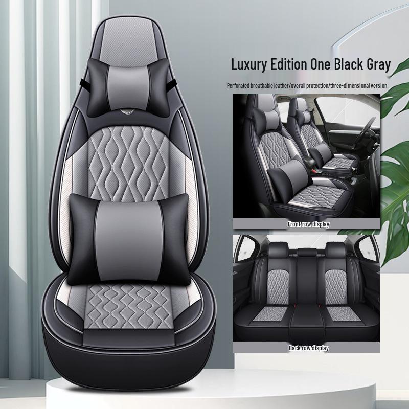 Universal 5-Seat Leather Car Cushion for Small Cars, All-Season Coverage
