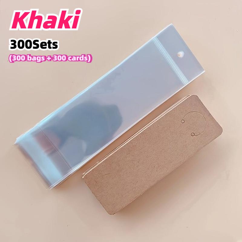 

300sets Keychain Display Packaging Cards with Clear Bag Jewelry Organizer Stands for Retail Craft Shows Beading & Jewelry Making