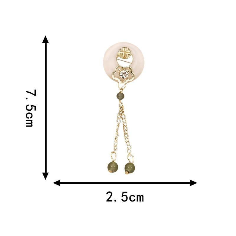 New-style Fuzi Ruyi Ping An Buckle Brooch High-end Women's Antique Tassel Cheongsam Suit Accessories Anti-glare Corsage