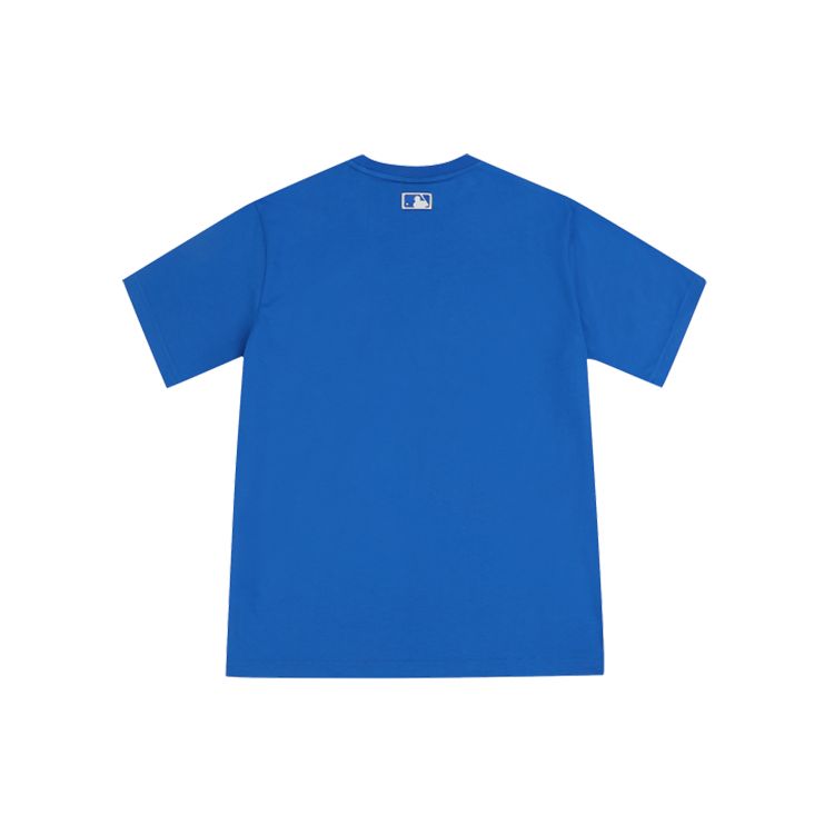 MLB Nautical Basic Small Logo Straight Tube Printed Dopamine Short Sleeve T-Shirt Unisex Tops Blue 31TS10031-07U