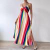 Women's Halter Rainbow Halter Dress Halter Print Dress