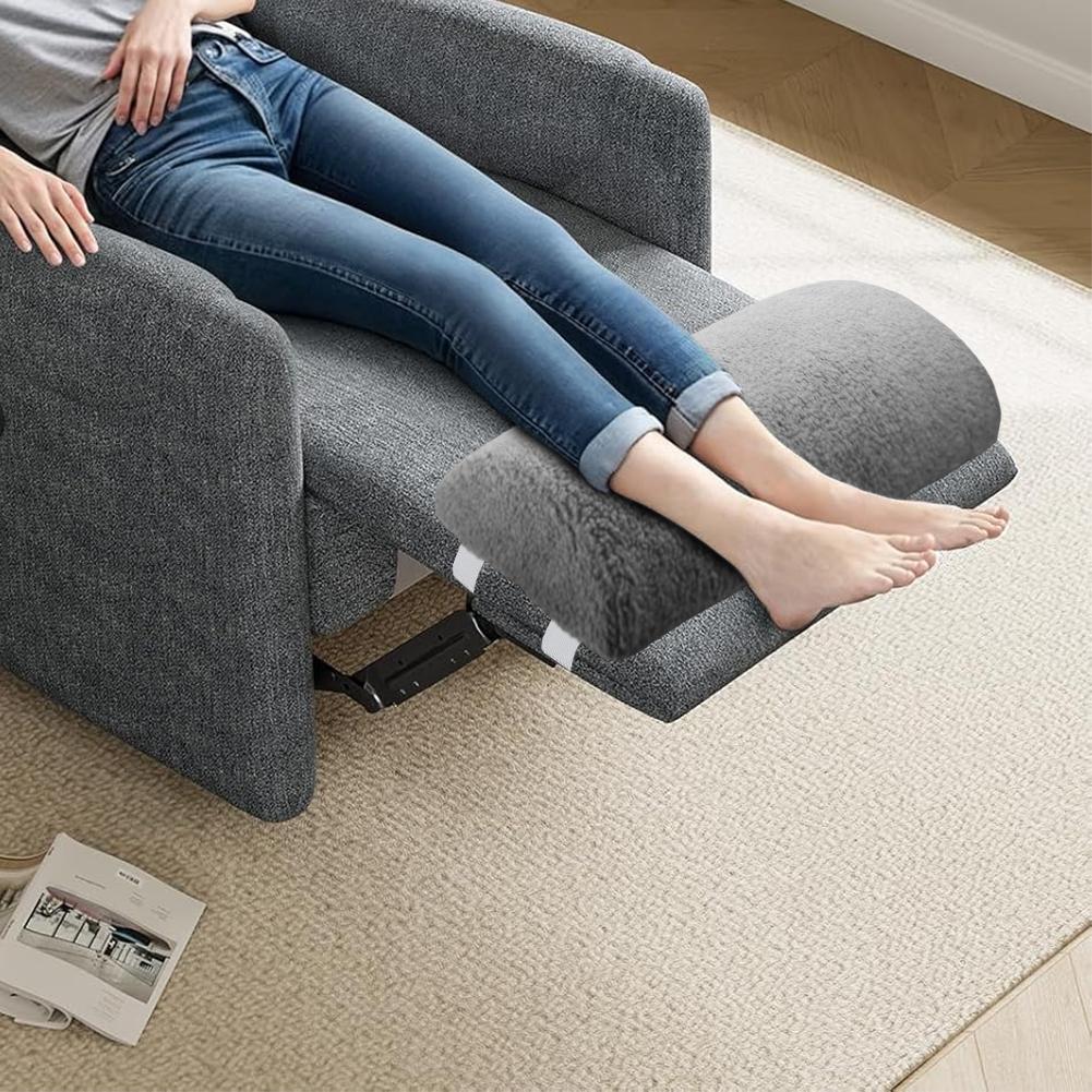 Recliner Foot Cushion with Elastic Strap Ergonomic Footrest Pillow with Sherpa Cover Half Roll Leg Pillow for Ankle Support