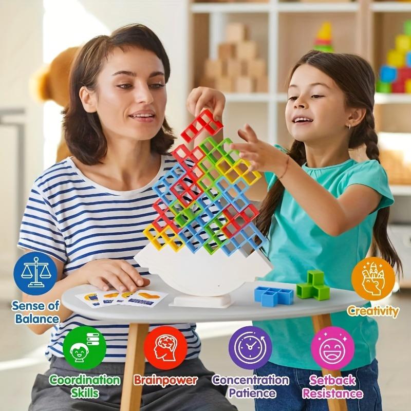 16/32/48 Pieces Fun Balance Stacking Jenga Table Games for Kids, Adults, Friends, Teams, Dorms, Family Game Nights and Parties, Christmas, Halloween