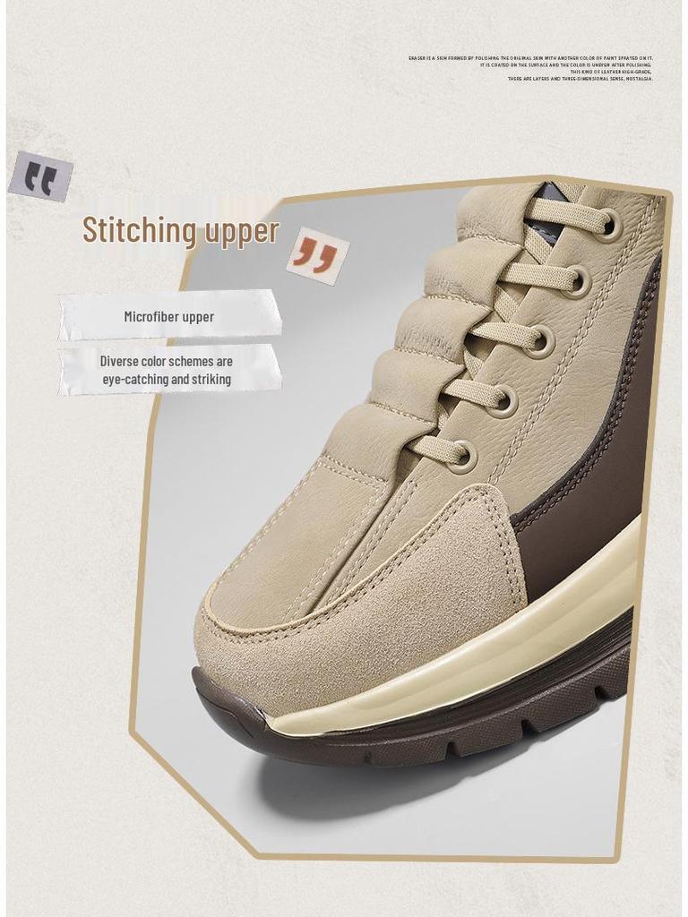 Men's Retro Casual Leather Running Shoes - Lightweight and Soft Sole for Autumn and Winter.