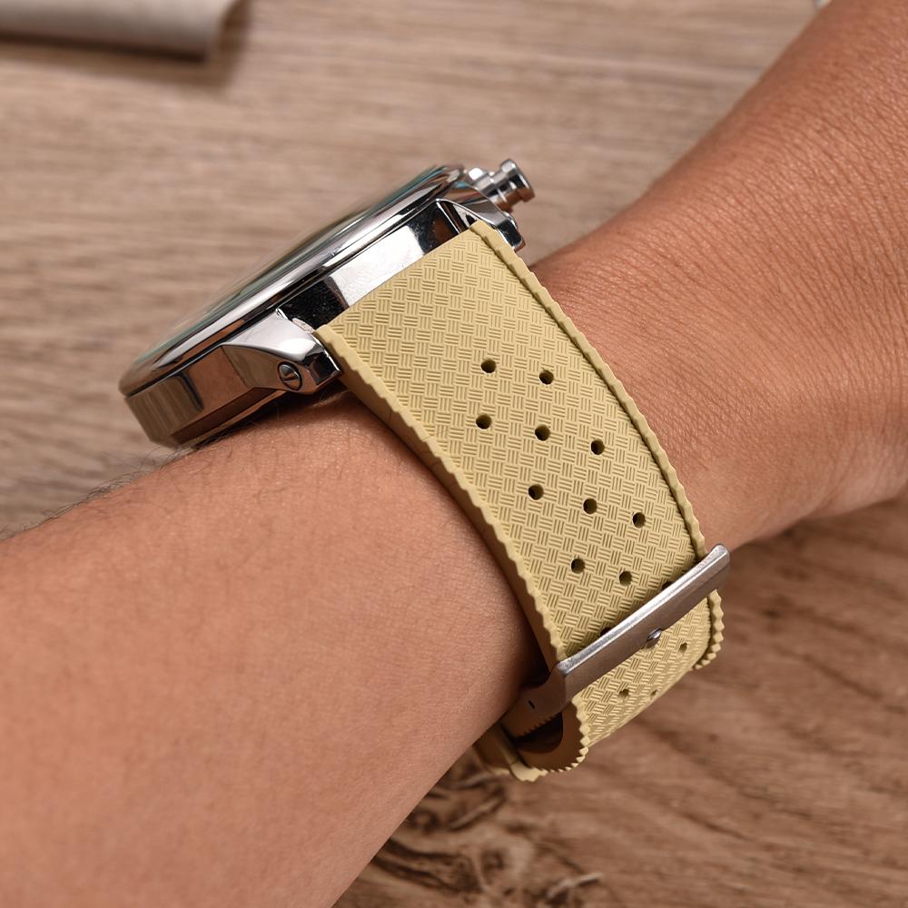 18/19/20/21/22/23/24mm Tropische FKM-Gummi-Uhrenarmbänder Schnellverschluss FPM-Armband Langlebiges Weiches Armband Wasserdichtes Sportuhr