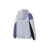 Li Ning Running Series Spliced Logo Letter Print Water-Resistant Loose Sports Long Sleeve Windbreaker Women Outerwear Light-Frost-Blue AFDS048-5