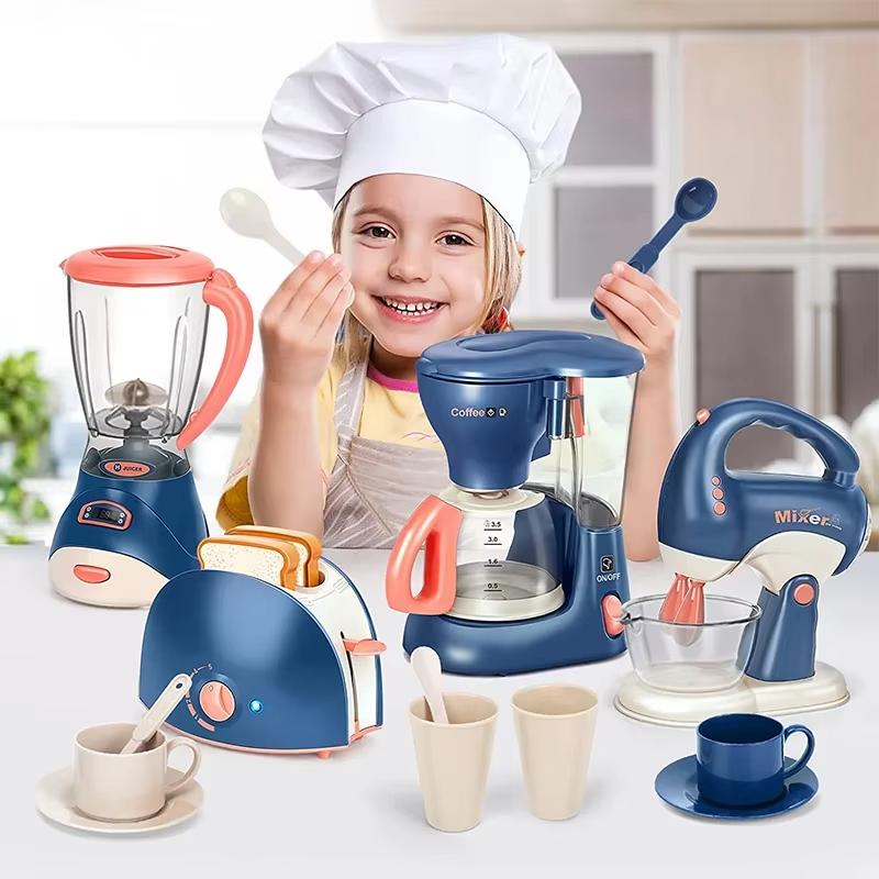 Juguetes de Cocina de Juego Eléctrico Aspiradora Escoba de Agua Exprimidor Doméstico Dispensador Lavadora Electrodomésticos de Simulación