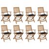 Day and Night - Day and Night Folding Garden Chairs 8 Units and Cushions Solid Acacia Wood