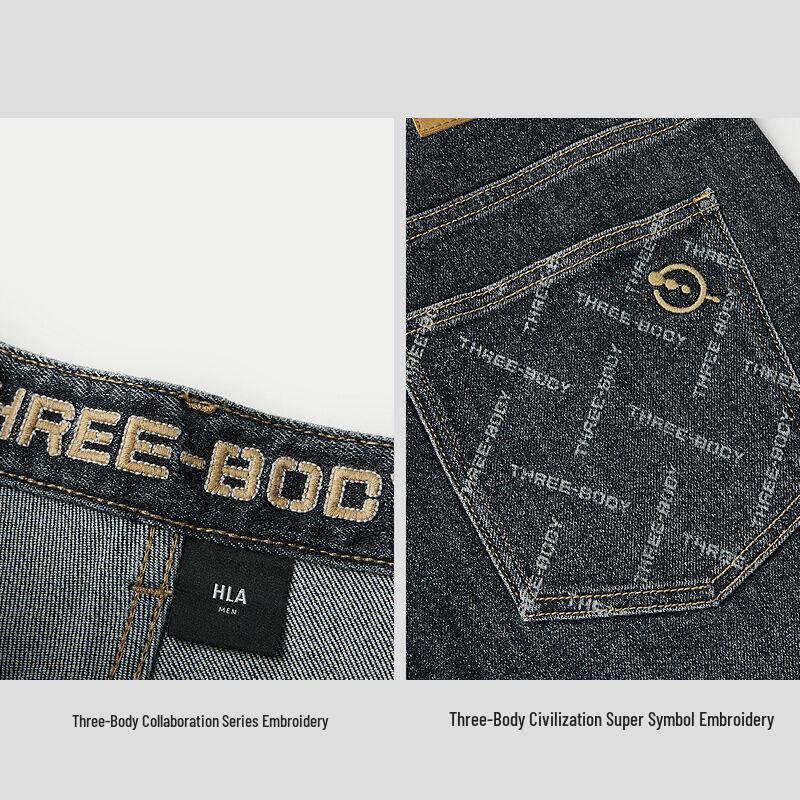 HLA Men's The Three-Body Problem Super Symbol Series Tapered Jeans