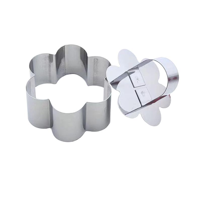 Forma do ciasta DIY ze stali nierdzewnej, narzędzia dekoracyjne, okrągły srebrny pierścień, krajalnica, ręczny pchacz, akcesoria do pieczenia ciasta