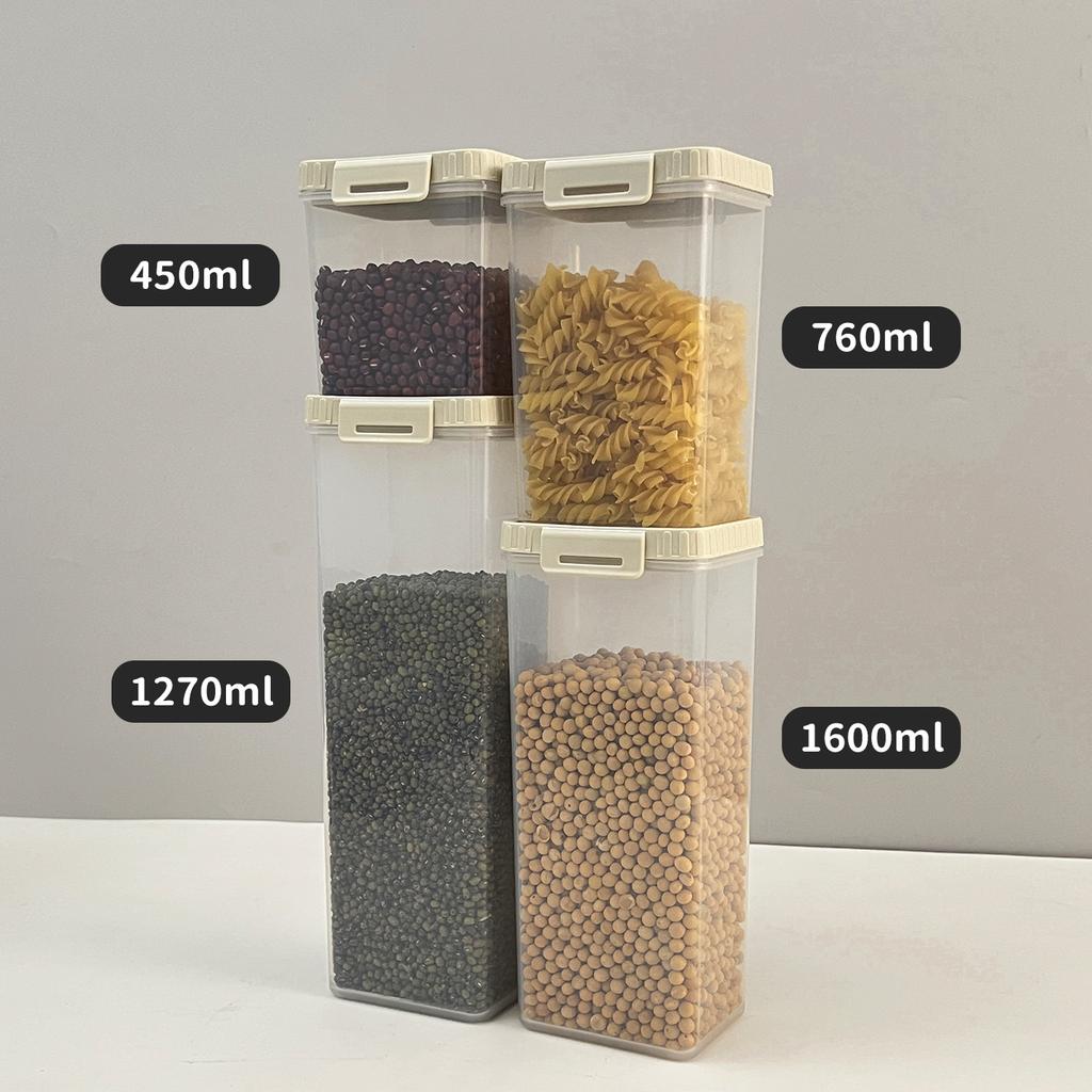 Plastic Cereals Storage Tank With Handle Moisture-Proof Pasta Snack Spice Container Sealed Food Storage Box Kitchen Organizer