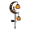 Solar Powered Halloween Skull Ghost Moon Stake Lights Garden Lawn Pathway Yard Outdoor Fall Metal Decor