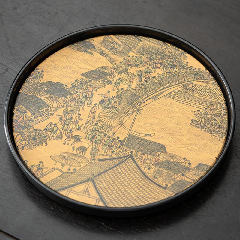 Chinese Creative Tea Tray Retro Water Absorption Serving Coffee Trays Gongfu Kung Fu Teacups Holder Household Teaware Tea Table