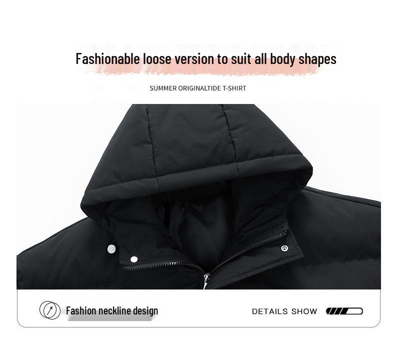 Men's Plus Size M-8XL Winter Cotton Hooded Puffer Jacket - Thick, Loose Fit for Couples