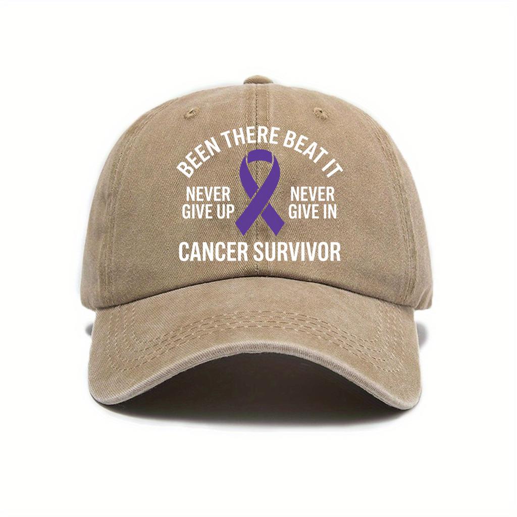 New Washed Baseball Hat Cancer Survivor Hat Soft Top Outdoor Cap