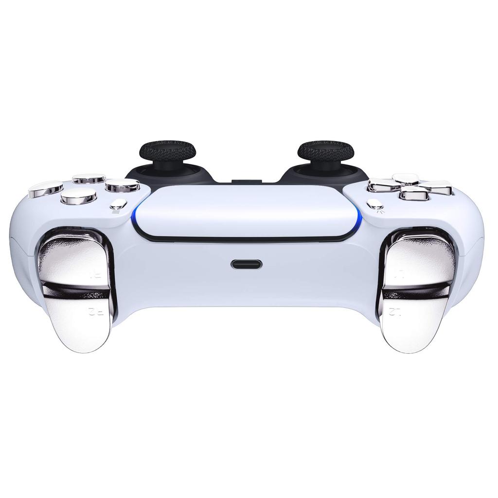 eXtremeRate Replacement for PS5 Controller Share Optional Face Chrome Full Button Set for PlayStation 5 Controller Not D-Pad (BDM-010 & 020), R1, L1,