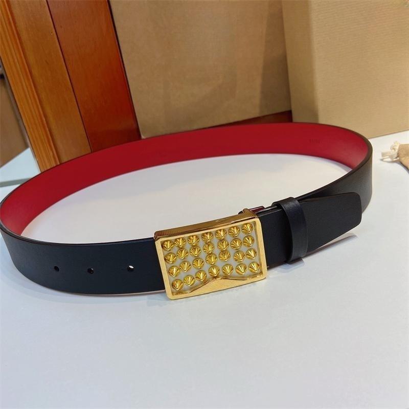 

Двусторонний кожаный ремень с деталями-заклепками - Автоматическая пряжка, ширина 3,5 см, идеально подходит для бизнеса и универсального ретро-стиля. 125 cm