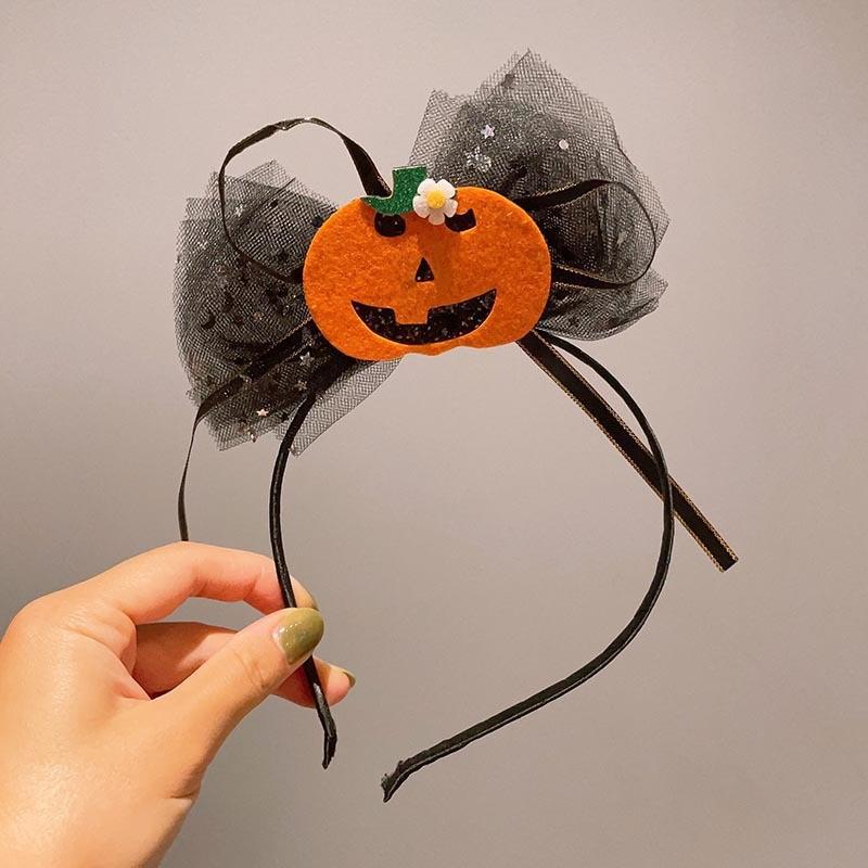 Halloween Cat Ears Pumpkin Spider Headband Hair Clip Cosplay Performance Party