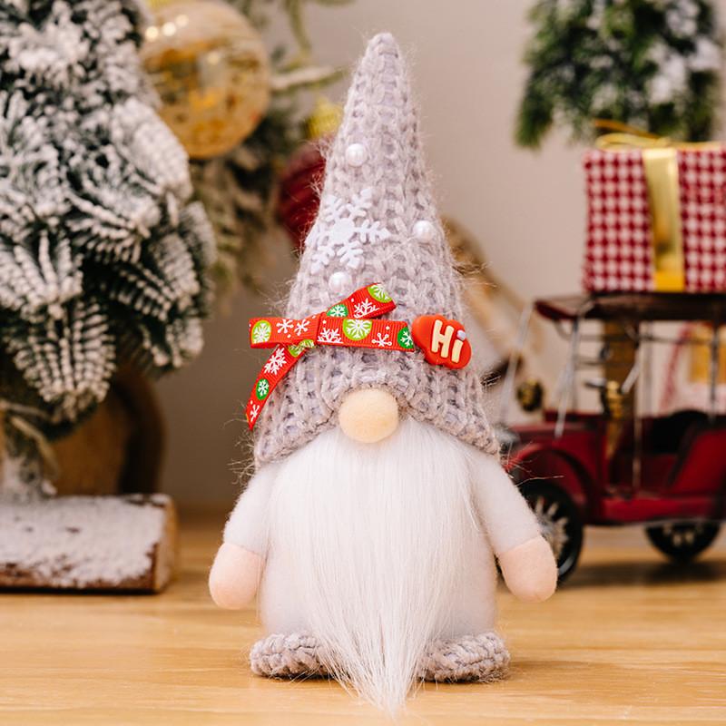 

Decorative Christmas Delightful Gnome And Santa Claus Plush Dolls For Celebrations Merry Christmas Gray