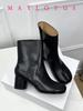 Boty Tabi s rozděleným prstem Chelsea Boots Boty Tabi Vysoké kožené boty Boty s podpatkem ve tvaru podkovy 3/6/8 cm Dámské boty se silnou podrážkou
