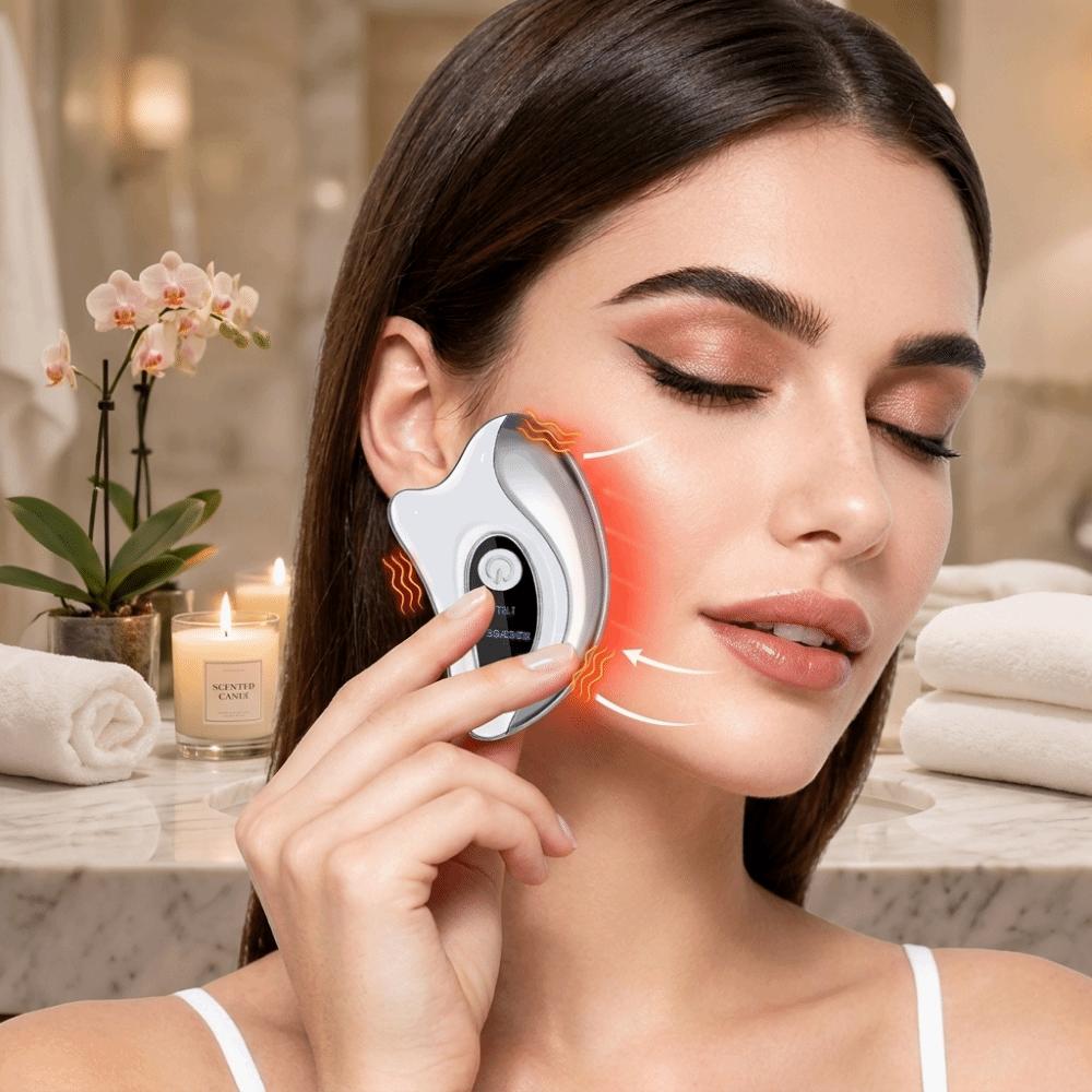 Heated Vibration Facial Scraping Tools Double Chin Face Massager Neck And Facial Relaxation