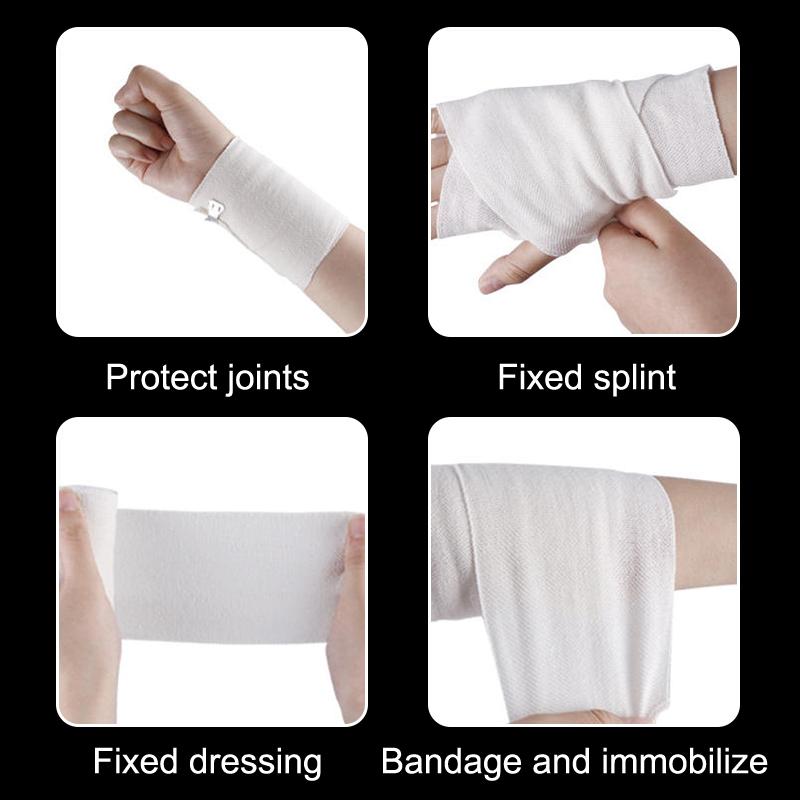 1 Rolle Elastische Kompressionsbandage mit Haken, Sportstützband für Knöchel, Handgelenk, Arm, Bein, Wundversorgung Erste-Hilfe-Maßnahme