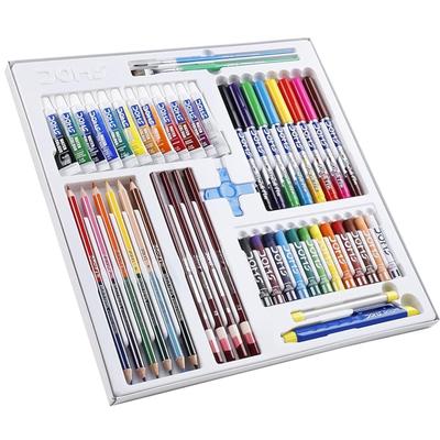DOMS Art Zania Set zum Zeichnen, Malen & Kreativen Kunstset mit Wasserfarben, Stiften & Pinseln für Schüler & Anfänger