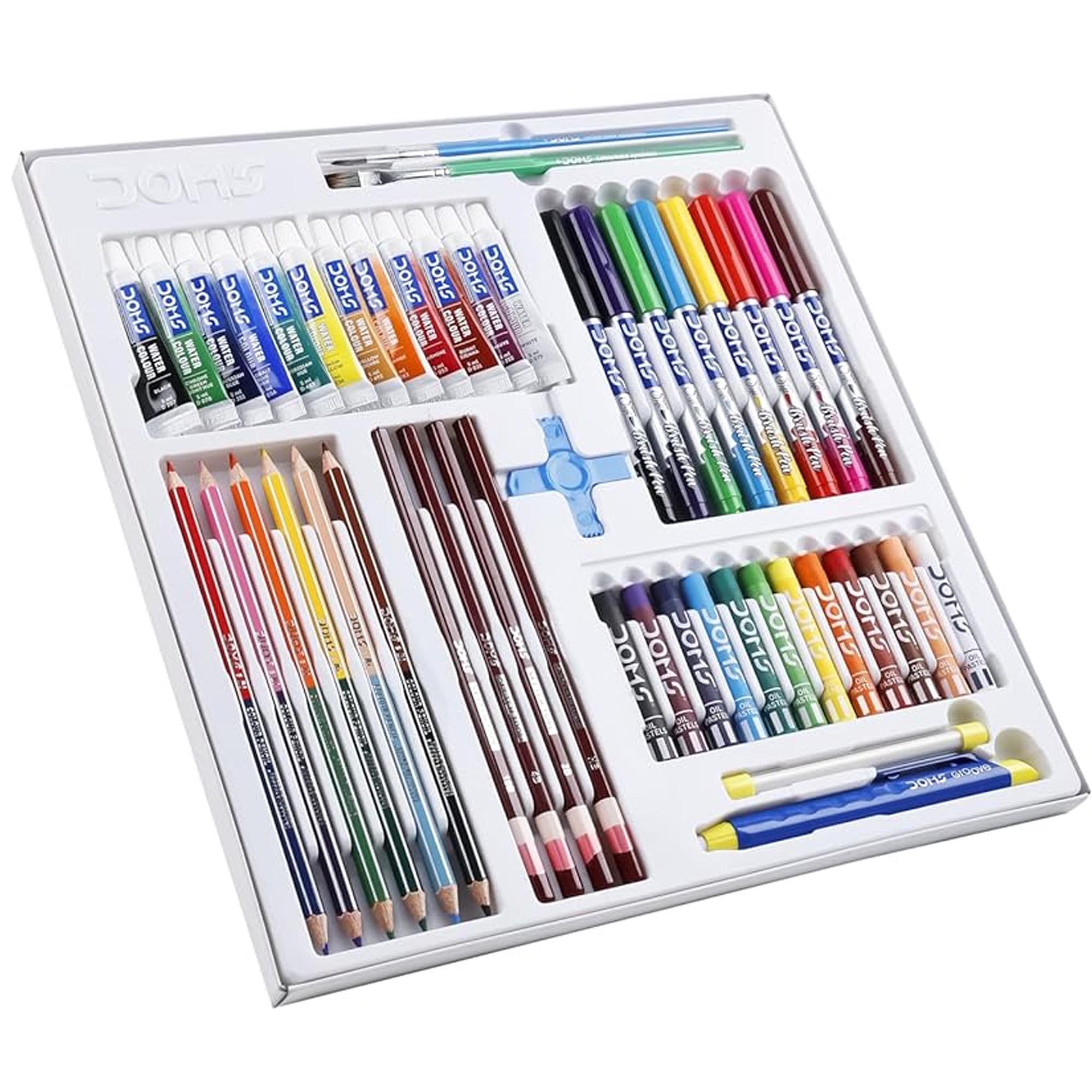 

DOMS Art Zania Kit for Drawing, Painting & Creative Art Set with Water Colours, Pencils & Brushes for Students & Beginners