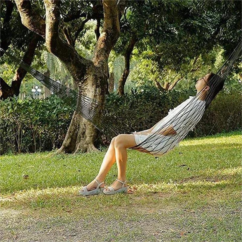 Outdoor Thickened Nylon Rope Hammock Indoor Mesh Hammock Portable Simple Hammock Swing Chair