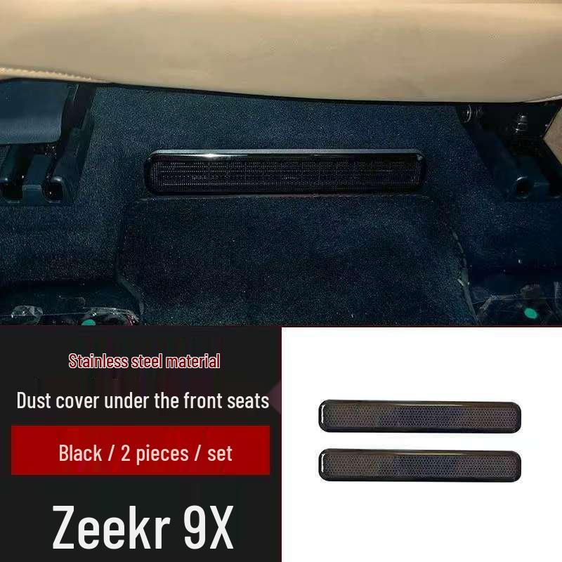 Zeekr 9X Stainless Steel Front Speaker Dust Cover - Non-destructive Paste, Hollow Design, Fits Front and Three Row Seats.