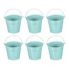 PATIKIL X Small Metal Buckets with Pack of 6 Mini Galvanized Buckets for Party Light Blue 5.1" 4.7" Handles, Crafts, Favors, Decorations,