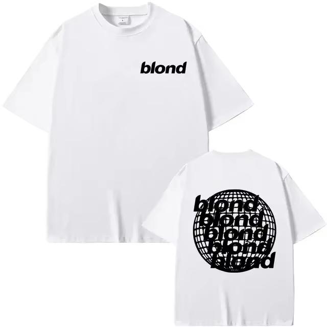 Streetwear Rapper Frank Double Sided Print T Shirt Rap Men's Blond Hip Hop Tshirt Ocean Oversized Women Casual Pure Cotton Tees